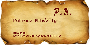 Petrucz Mihály névjegykártya