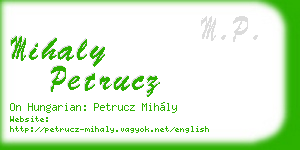 mihaly petrucz business card