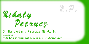 mihaly petrucz business card